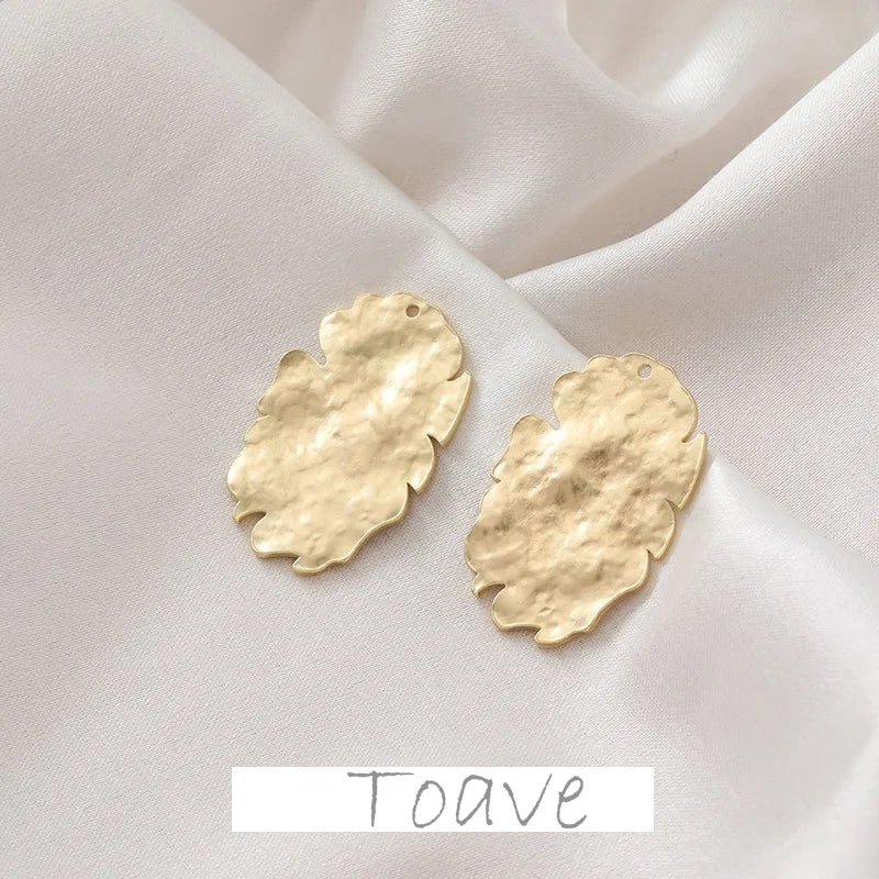 14k Copper Plated Oval Pendant for DIY Earrings