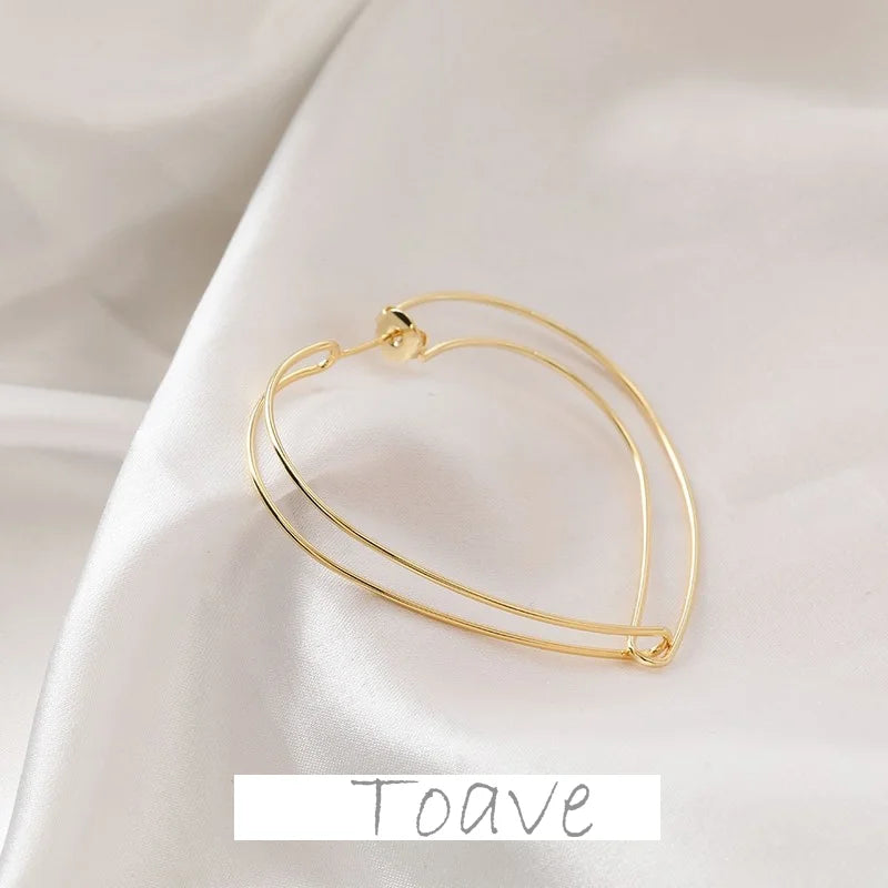 Copper Plated Heart Love Earrings DIY Hand-made Accessories