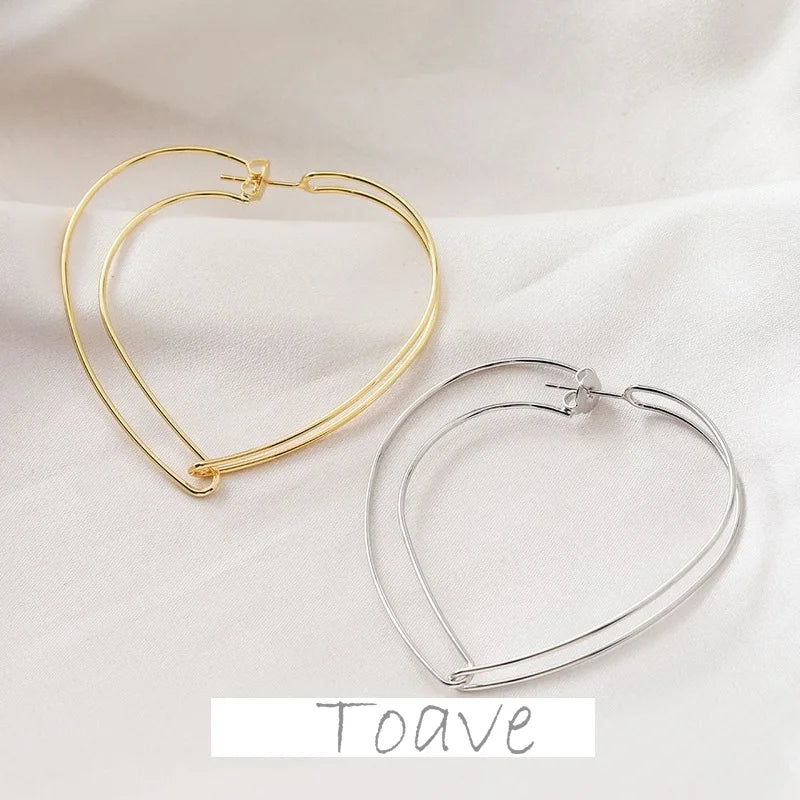 Copper Plated Heart Love Earrings DIY Hand-made Accessories