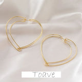 Copper Plated Heart Love Earrings DIY Hand-made Accessories