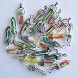 Glass Flower Hexagonal Column Beads Necklace Pendants 24pcs/lot