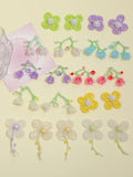 Glass Rice Beads Lily of the Valley Pendant Earrings Necklace Set