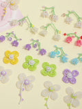 Glass Rice Beads Lily of the Valley Pendant Earrings Necklace Set