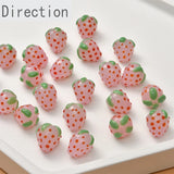 Colored Glaze Cream Powder Jade Strawberry Beads DIY Jewelry Material