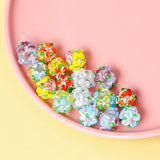 Colored Glaze Petals Flowers Beaded Retro Necklace Bracelet Earrings