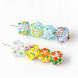 Colored Glaze Petals Flowers Beaded Retro Necklace Bracelet Earrings