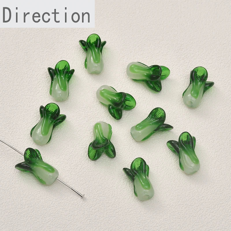 Green Vegetables Auspicious Bead DIY Jewelry Pendant Material