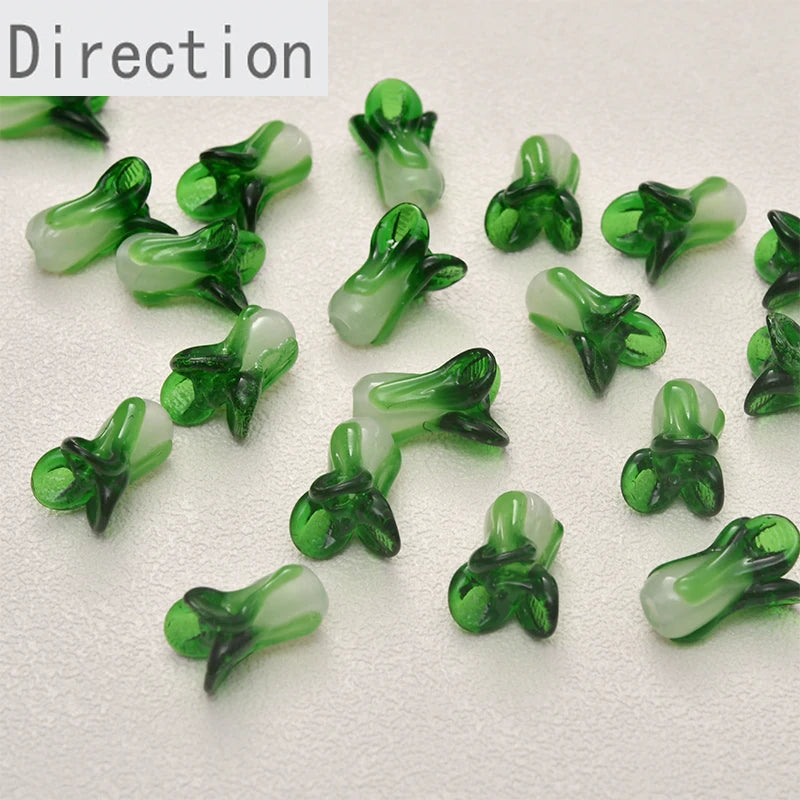 Green Vegetables Auspicious Bead DIY Jewelry Pendant Material