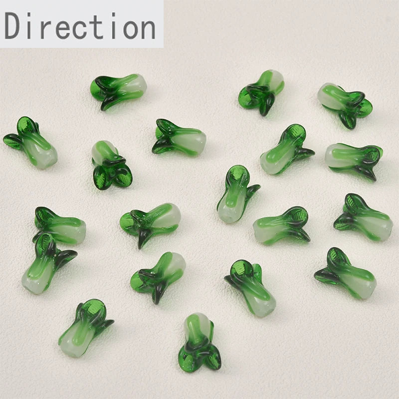 Green Vegetables Auspicious Bead DIY Jewelry Pendant Material