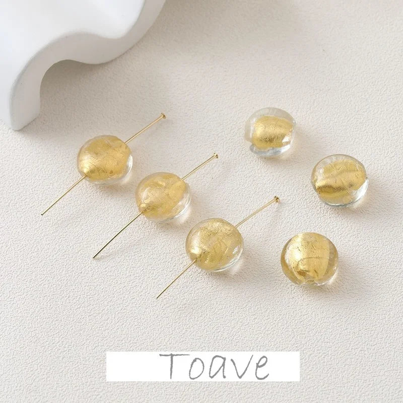 Translucent Leaf Round Beads for DIY Bracelet Necklace Earrings