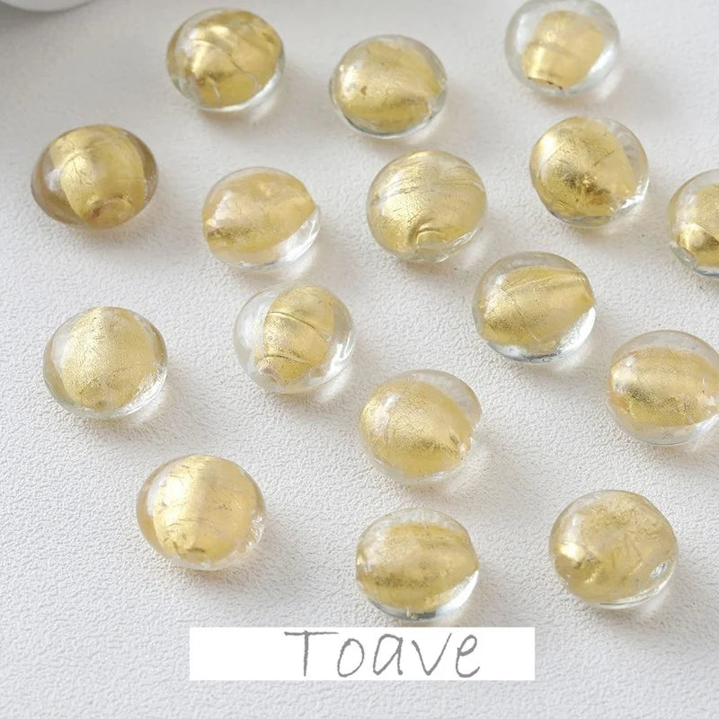 Translucent Leaf Round Beads for DIY Bracelet Necklace Earrings