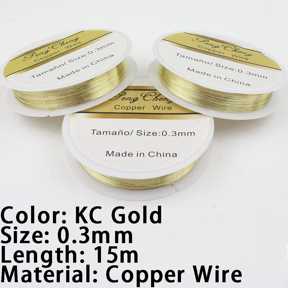 Colorfast Alloy Copper Wire for DIY Jewelry 0.3-0.6mm Craft Beading Wire