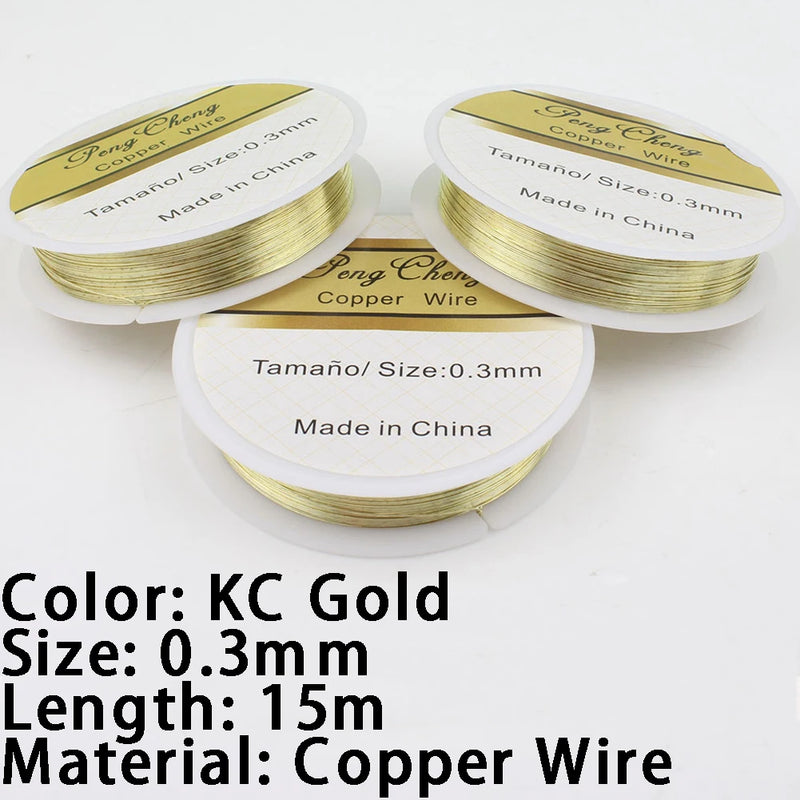 Colorfast Alloy Copper Wire for DIY Jewelry 0.3-0.6mm Craft Beading Wire