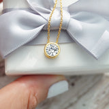 Eye Shape Birthstone Pendant Necklace Crystal Chain Choker Birthday Gift