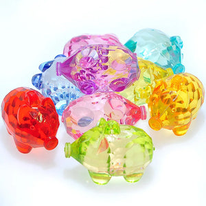 3D Crystal Acrylic Pig Necklace Pendants DIY Charms 50pcs