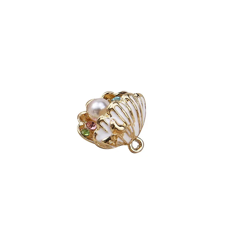 Colorful 3D Enamel Shell Pendant DIY Jewelry Findings
