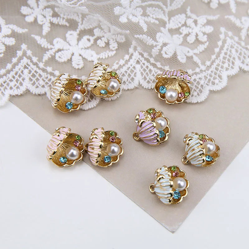 Colorful 3D Enamel Shell Pendant DIY Jewelry Findings