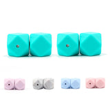50pc Silicone Hexagon Beads 14mm Jewelry BPA Safe Teething Toys DIY Necklace
