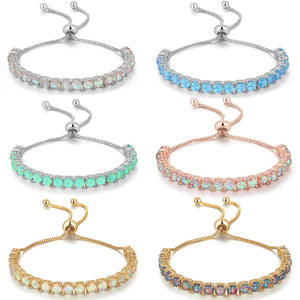 Colorful Zircon Tennis Bracelet with Rhinestones