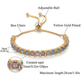 Colorful Zircon Tennis Bracelet with Rhinestones