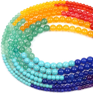 7 Chakras Natural Stone Beads for Jewelry Making 4 6 8mm