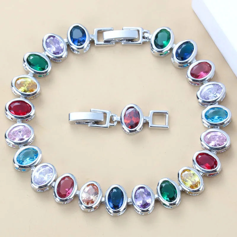 Colorful 925 Mark Wedding-Prom Jewelry Bracelet Bangle