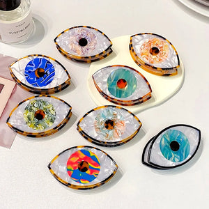 Acetate Devil's Eye Crab Hair Claw Clip - Evil Eye Hairpin Barrettes