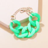 Colorful Acrylic Thick Chain Bracelets Bohemian Resin Chain Bracelets