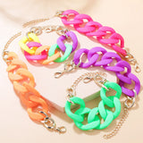 Colorful Acrylic Thick Chain Bracelets Bohemian Resin Chain Bracelets