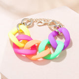 Colorful Acrylic Thick Chain Bracelets Bohemian Resin Chain Bracelets