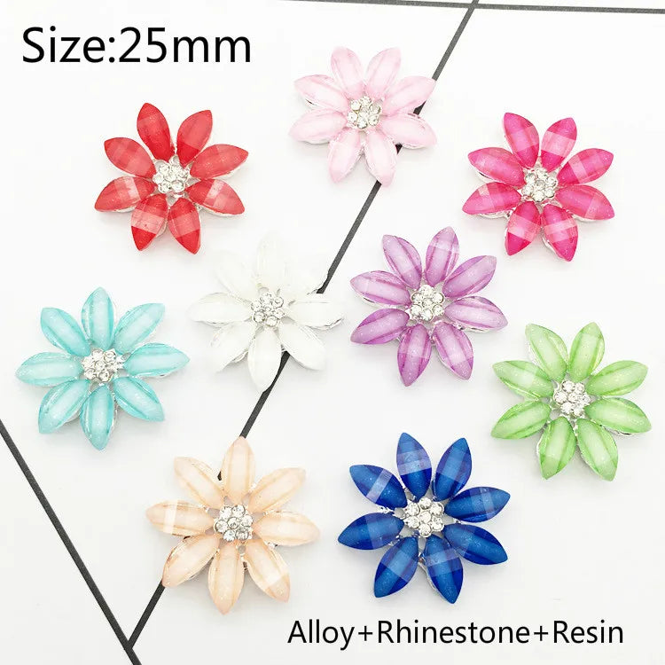 Colorful Rhinestone Daisy Flowers Jewelry Making Wedding Decor