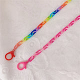Colorful Anti-lost Face Cover Lanyard Rainbow Mask Chain Women Neck Chain