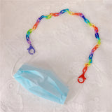 Colorful Anti-lost Face Cover Lanyard Rainbow Mask Chain Women Neck Chain