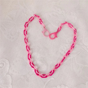 Colorful Anti-lost Face Cover Lanyard Rainbow Mask Chain Women Neck Chain