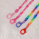 Colorful Anti-lost Face Cover Lanyard Rainbow Mask Chain Women Neck Chain