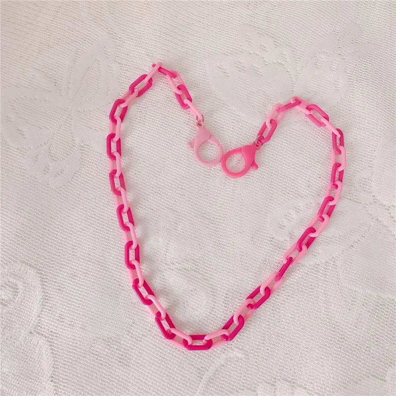Colorful Anti-lost Face Cover Lanyard Rainbow Mask Chain Women Neck Chain