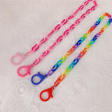 Colorful Anti-lost Face Cover Lanyard Rainbow Mask Chain Women Neck Chain