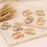 Colorful Argyle Hoop Earrings For Women Retro Jewelry