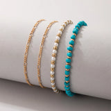Colorful Bead Anklet Multi-Layer Chain Summer Beach Jewelry Women Men Boho