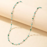 Boho Choker Necklaces Geometric Square Bead Jewelry On The Neck