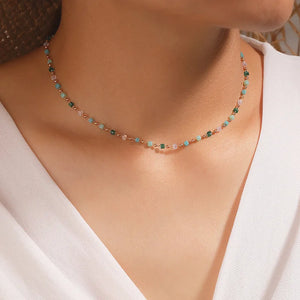 Boho Choker Necklaces Geometric Square Bead Jewelry On The Neck