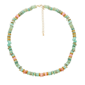 Colorful Bead Necklace Boho Choker Stone Bead Jewelry Summer Accessories