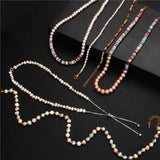 Colorful Beaded Necklace Natural Baroque Pearl Chokers