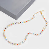 Colorful Beaded Necklace Natural Baroque Pearl Chokers