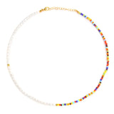 Colorful Beaded Necklace Natural Baroque Pearl Chokers