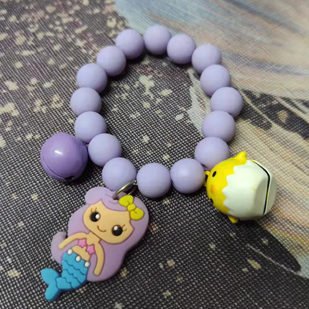 Colorful Beads Bell Charm Bracelet for Kids