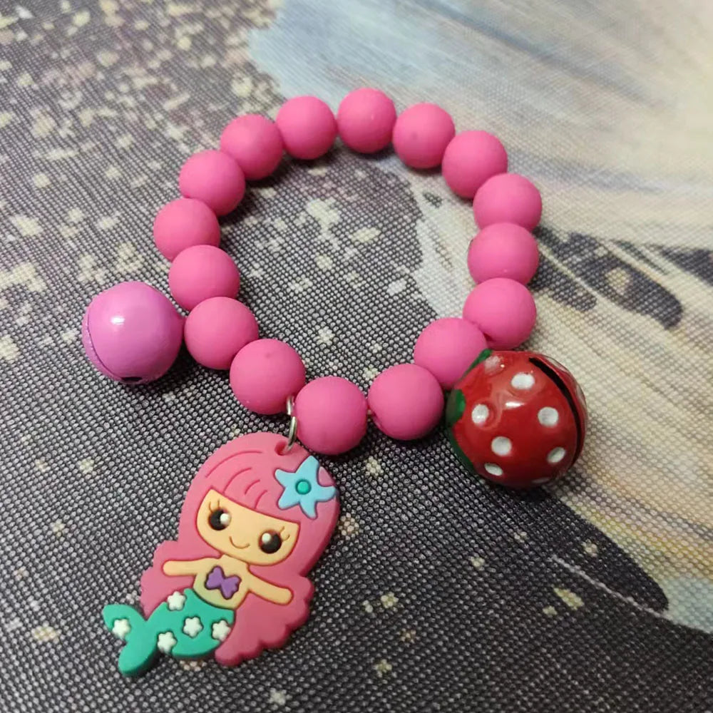 Colorful Beads Bell Charm Bracelet for Kids
