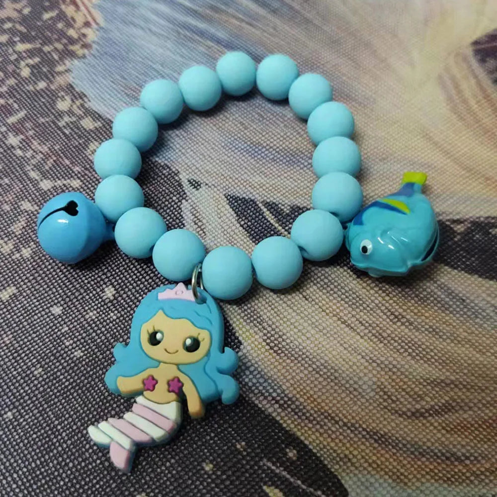 Colorful Beads Bell Charm Bracelet for Kids