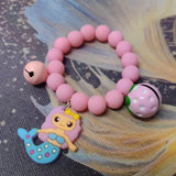 Colorful Beads Bell Charm Bracelet for Kids