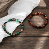 Colorful Beads Bracelets Set for Men Charms Stone Beaded Hand Chains Jewelry